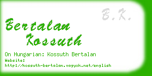 bertalan kossuth business card